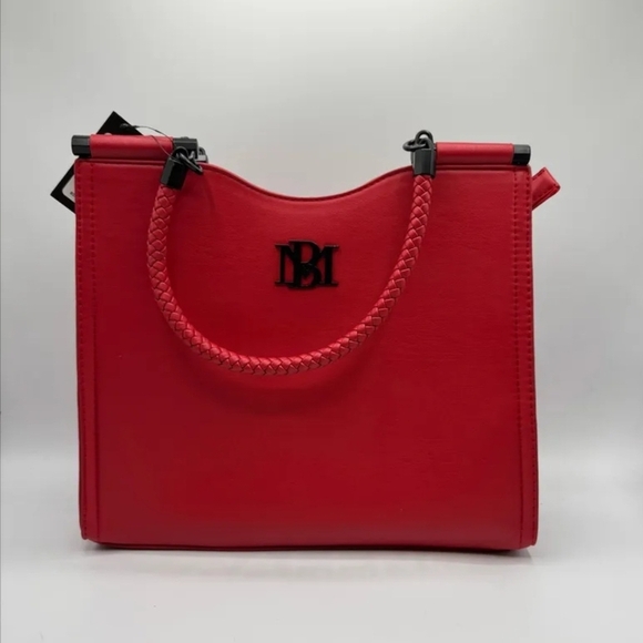 NWT Badgley Mischka Red Designer Tote Bag - Picture 1 of 2